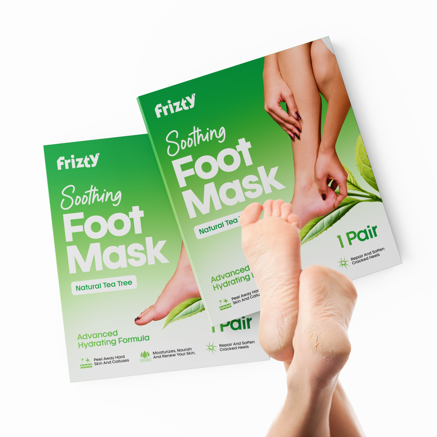 Frizty Foot Mask with Lavender & Tea Tree Oil - Exfoliate, Peel & Renew