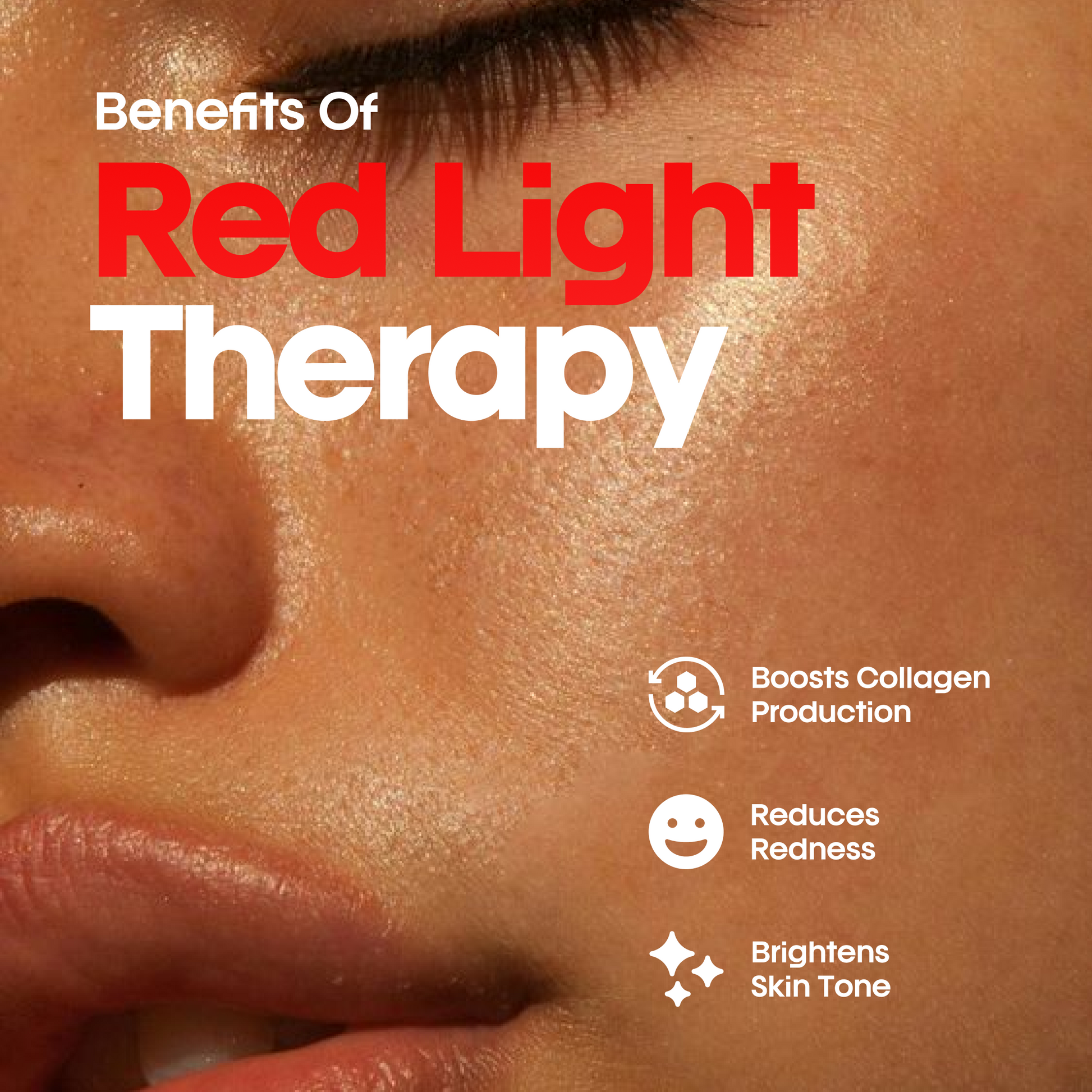 Skin Massage Red Light boosts collagen