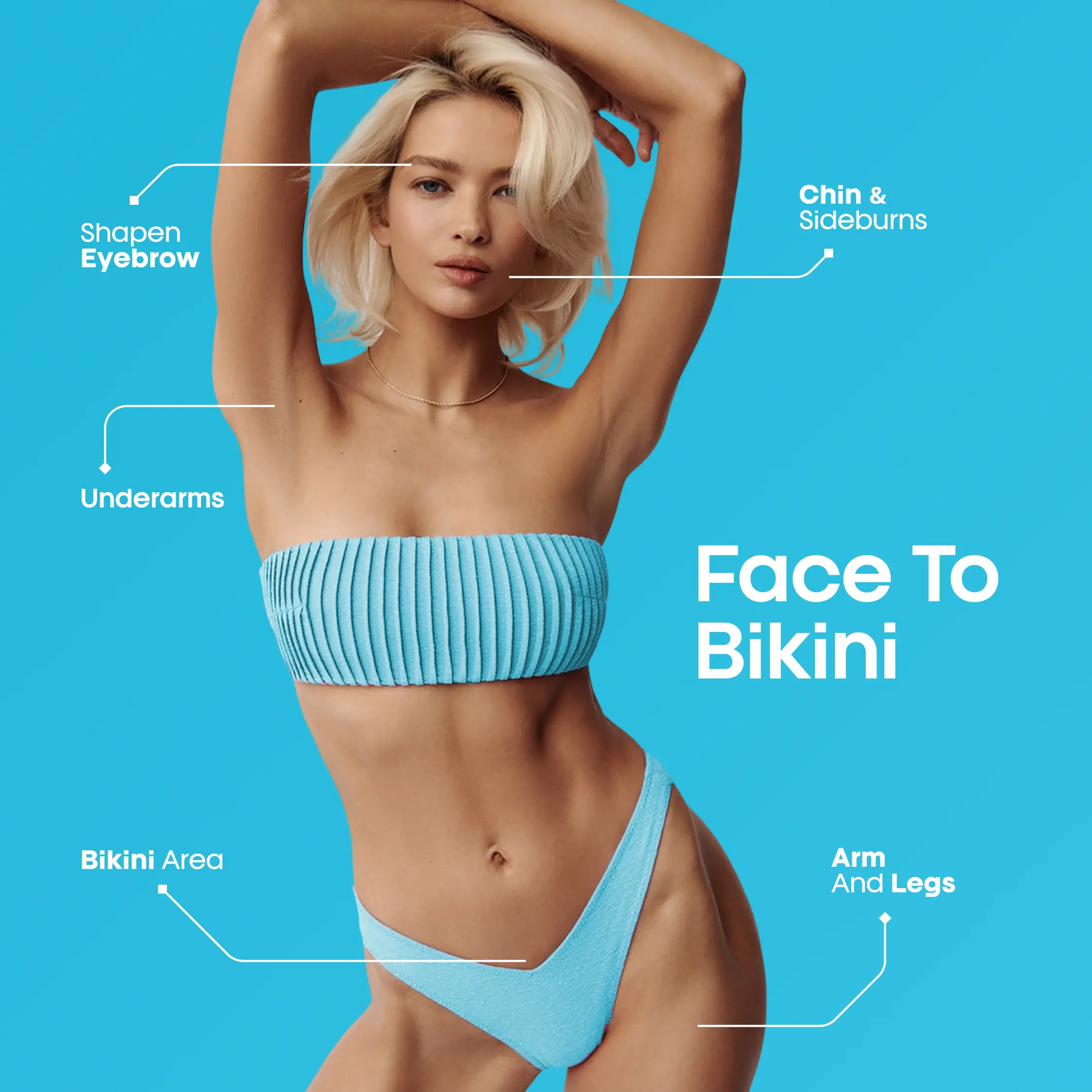 Electric Bikini Trimmer for Women - 4 in 1 Electric Shaver for Women, Waterproof Pubic Hair Trimmers and Facial Hair Remover, Replaceable Razors