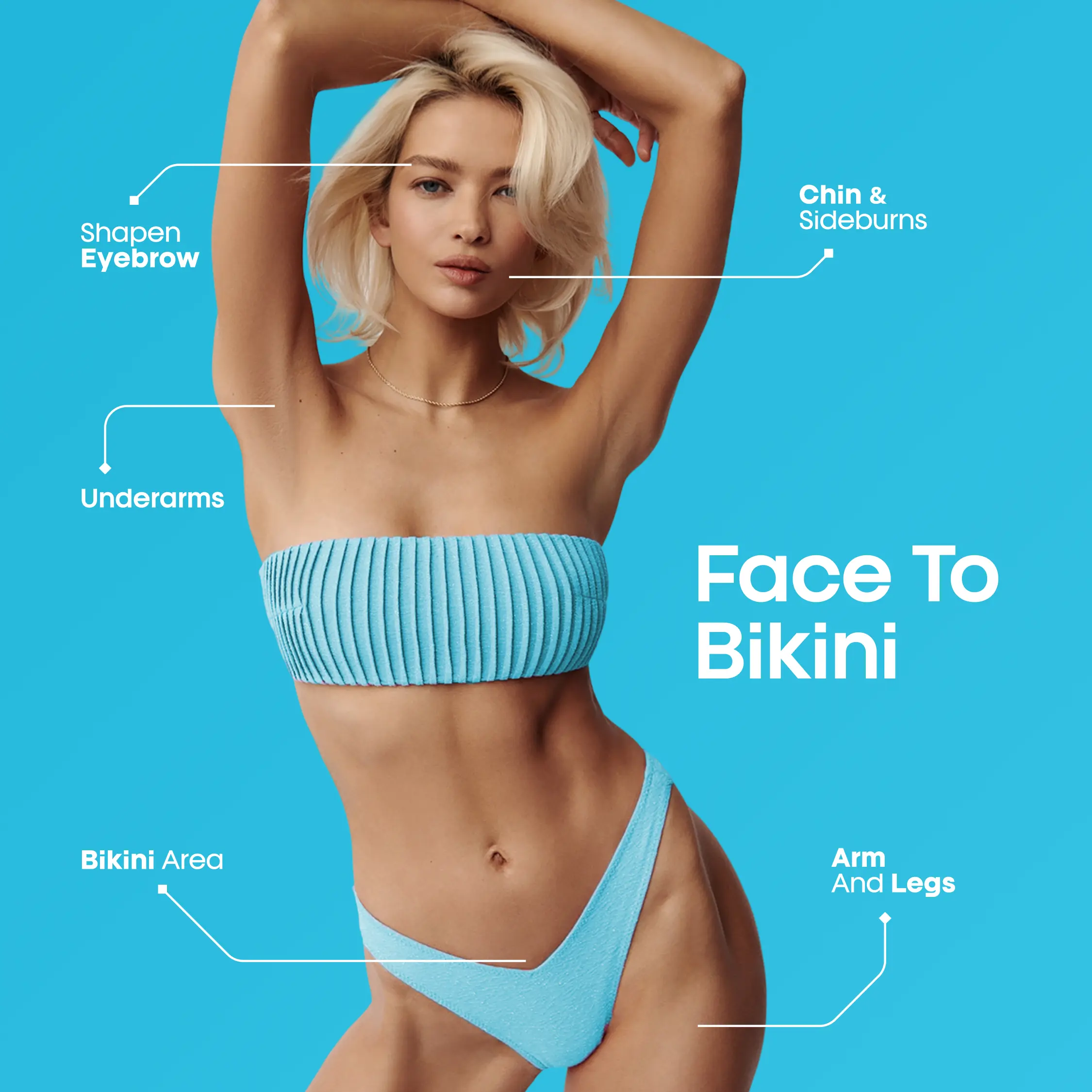 Electric Bikini Trimmer for Women - 4 in 1 Electric Shaver for Women, Waterproof Pubic Hair Trimmers and Facial Hair Remover, Replaceable Razors