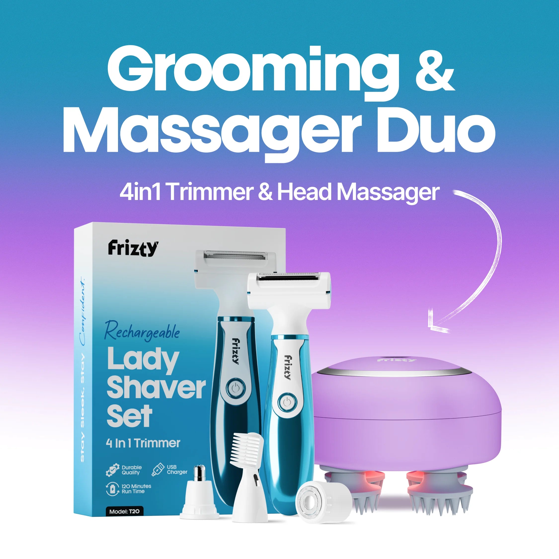 4-in-1 bikini trimmer + Head Masager