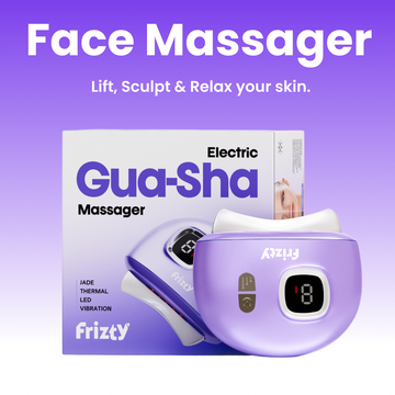 Frizty Electric Gua sha Massager with 9 Levels | Red Light Therapy | Sonic Pulsation & Heat Therapy Massager | Scraping Tool for a Lifted, Depuffed, and Sculpted face