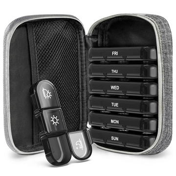 Frizty Medicine Organizer, 3 Times a Day - Canvas Bag(Grey)