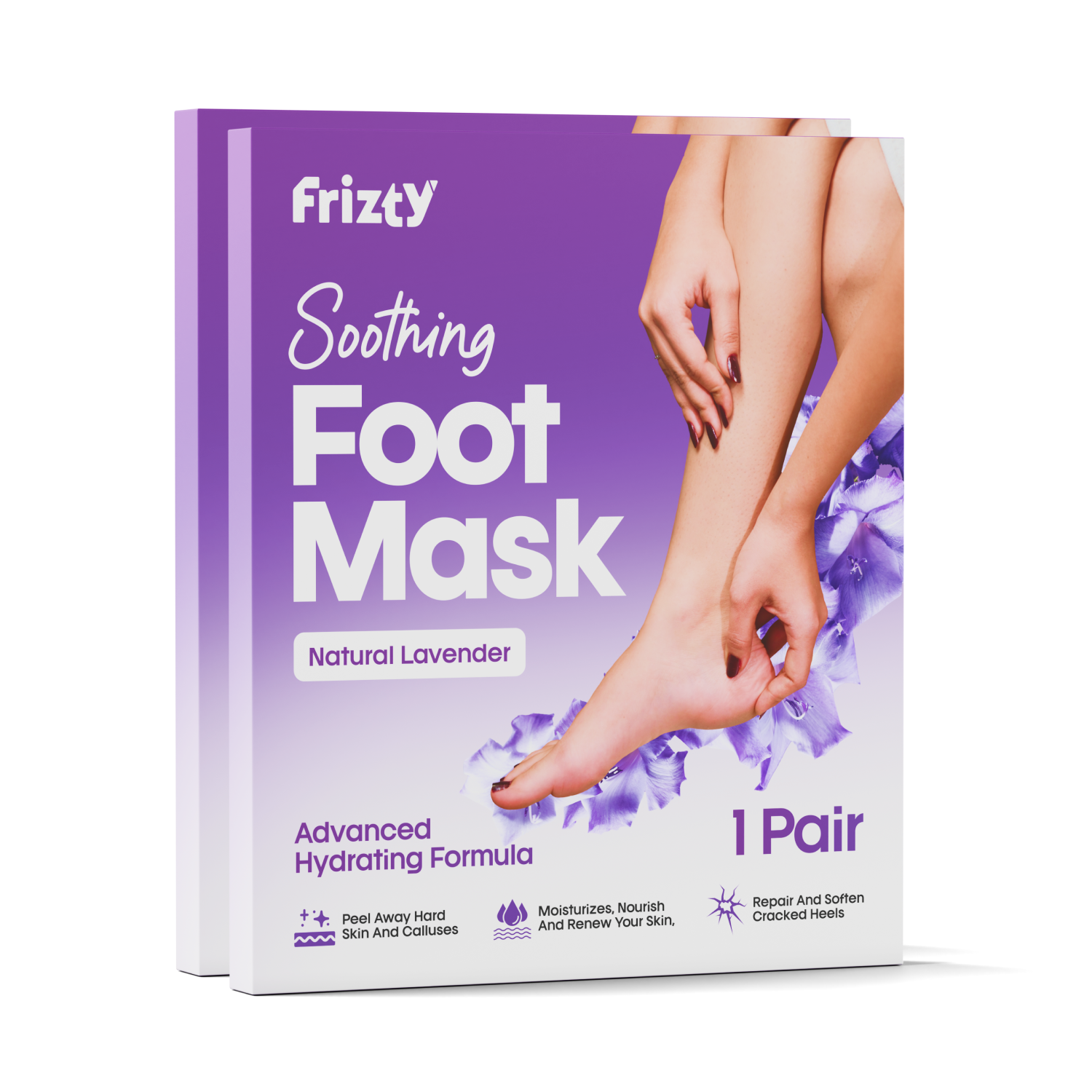 Frizty Foot Mask with Lavender & Tea Tree Oil - Exfoliate, Peel & Renew