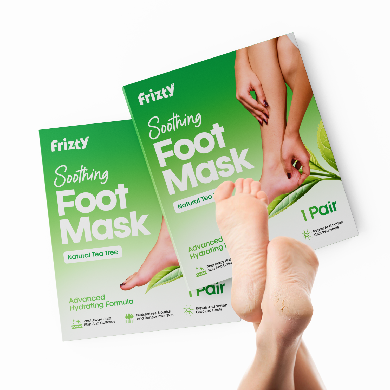 Frizty Foot Mask with Tea Tree Oil - Exfoliate, Peel & Renew