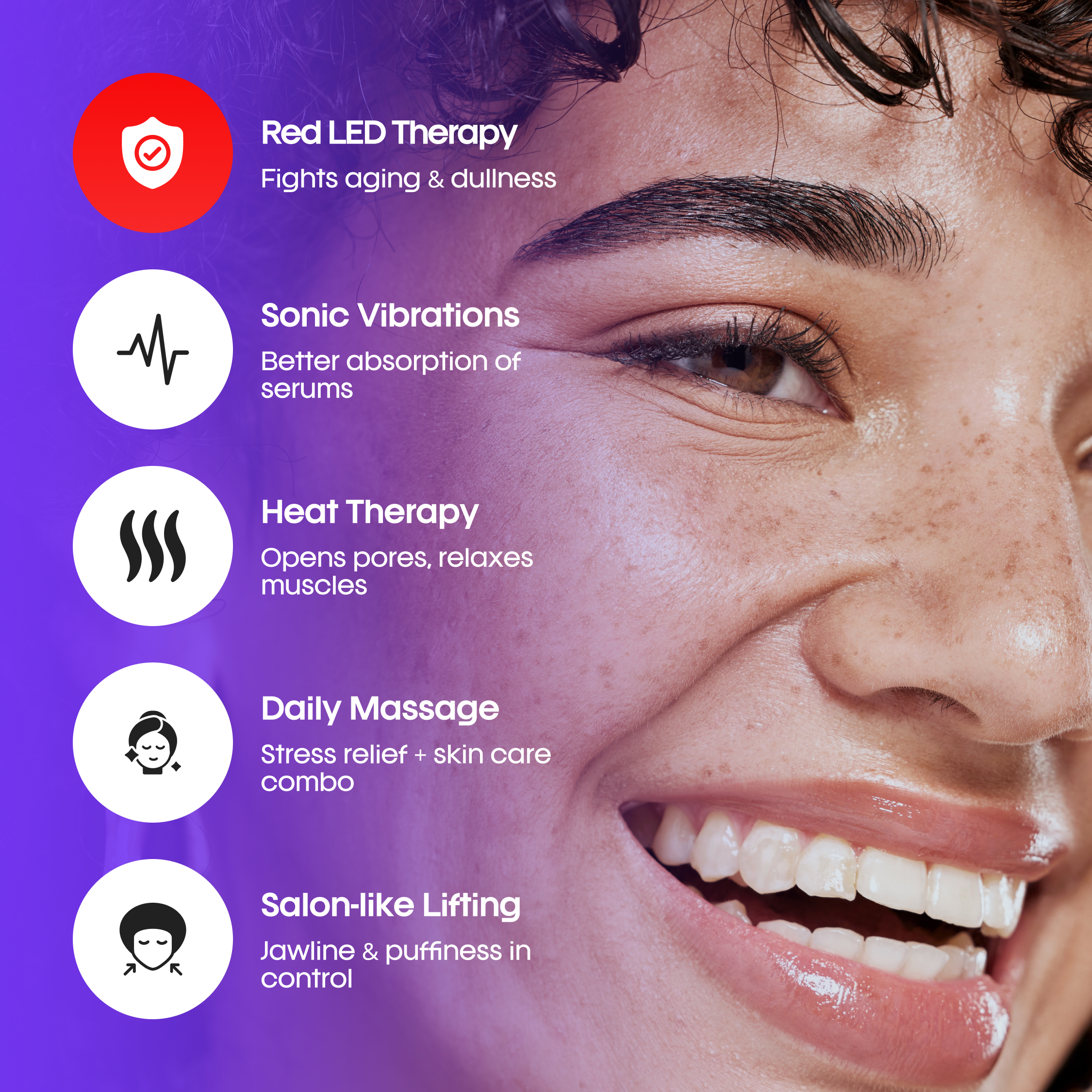 Frizty Electric Gua sha Massager with 9 Levels | Red Light Therapy | Sonic Pulsation & Heat Therapy Massager | Scraping Tool for a Lifted, Depuffed, and Sculpted face