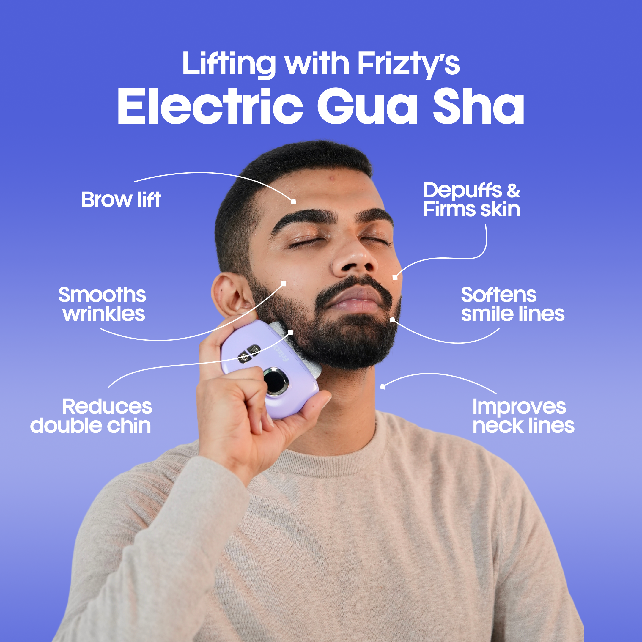 Frizty Electric Gua sha Massager with 9 Modes | For Men