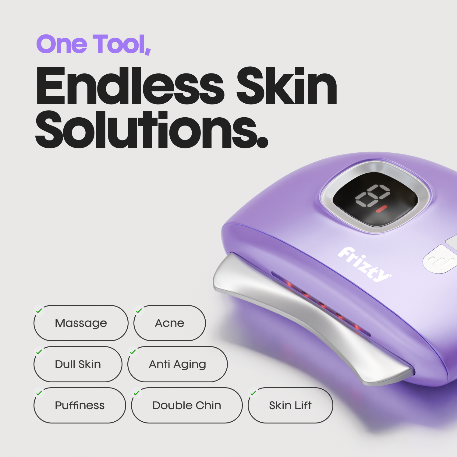 Frizty Electric Gua sha Massager with 9 Levels | Red Light Therapy | Sonic Pulsation & Heat Therapy Massager | Scraping Tool for a Lifted, Depuffed, and Sculpted face