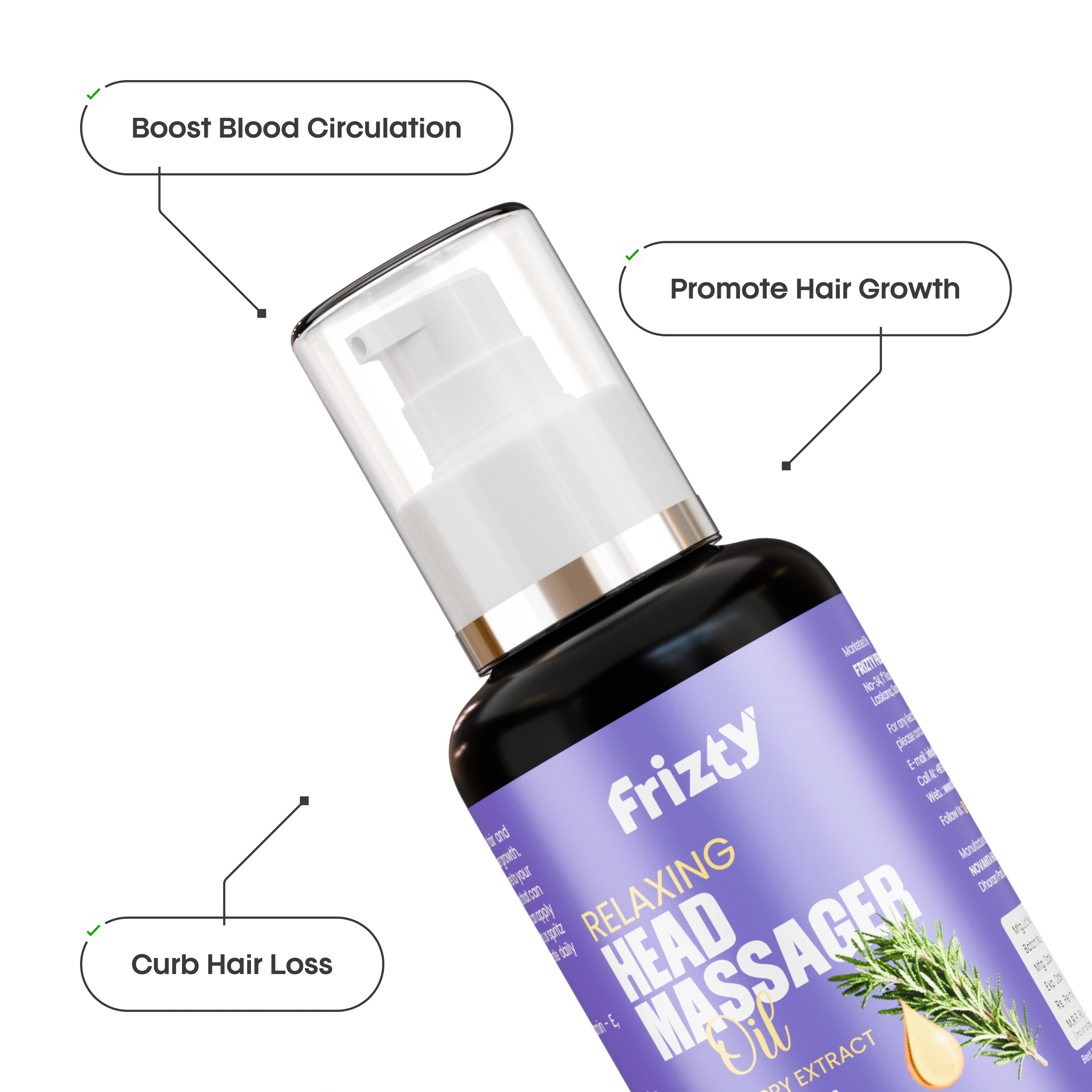 Frizty Rosemarry Essential Hair Oil | Hair Growth Oil | Hairfall Control | Women and Men