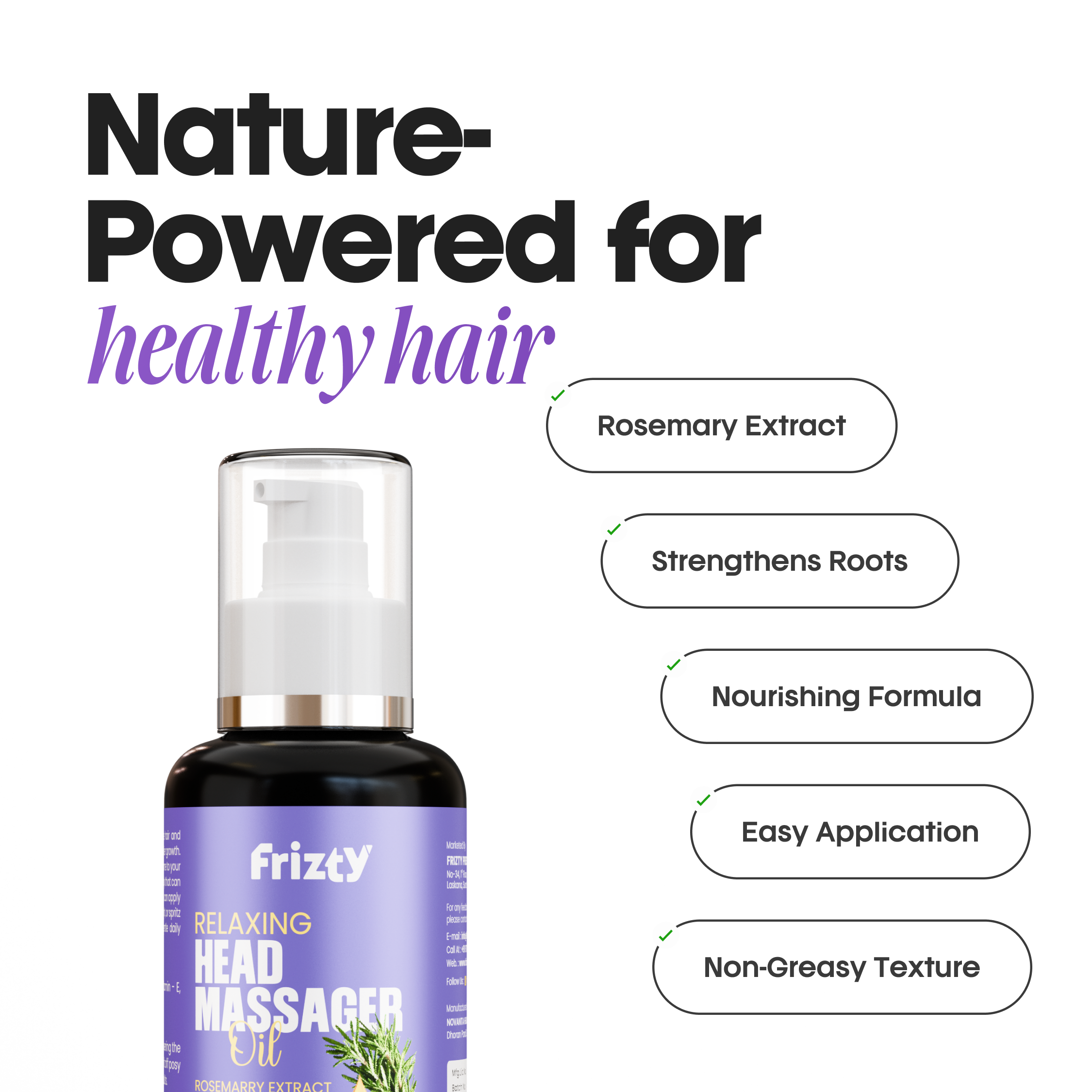 Frizty Rosemarry Essential Hair Oil | Hair Growth Oil | Hairfall Control | Women and Men