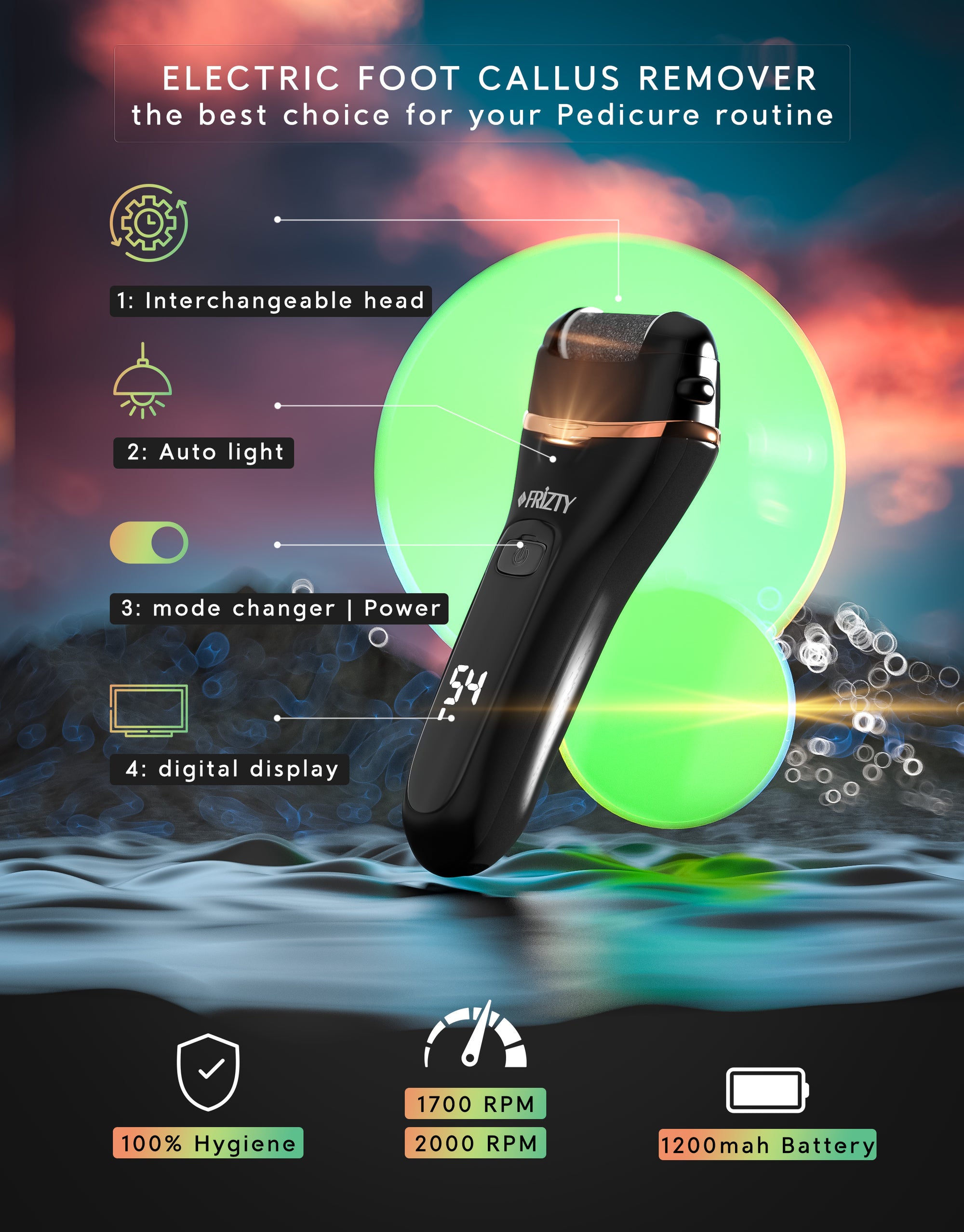 All in One Electric Foot Callus Remover for Dead Skin,Pedicure,scrubber