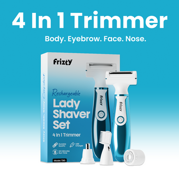 Face & Body Hair Trimmer for Women | 4 Heads- Bikini & Body Shaver, Face & Eyebrow, Nose and Ear Trimmer | Rechargeable