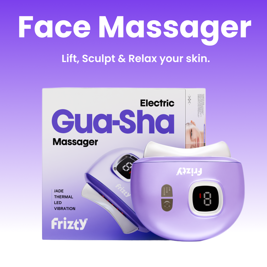 Frizty Electric Gua sha Massager with 9 Levels | Red Light Therapy | Sonic Pulsation & Heat Therapy Massager | Scraping Tool for a Lifted, Depuffed, and Sculpted face