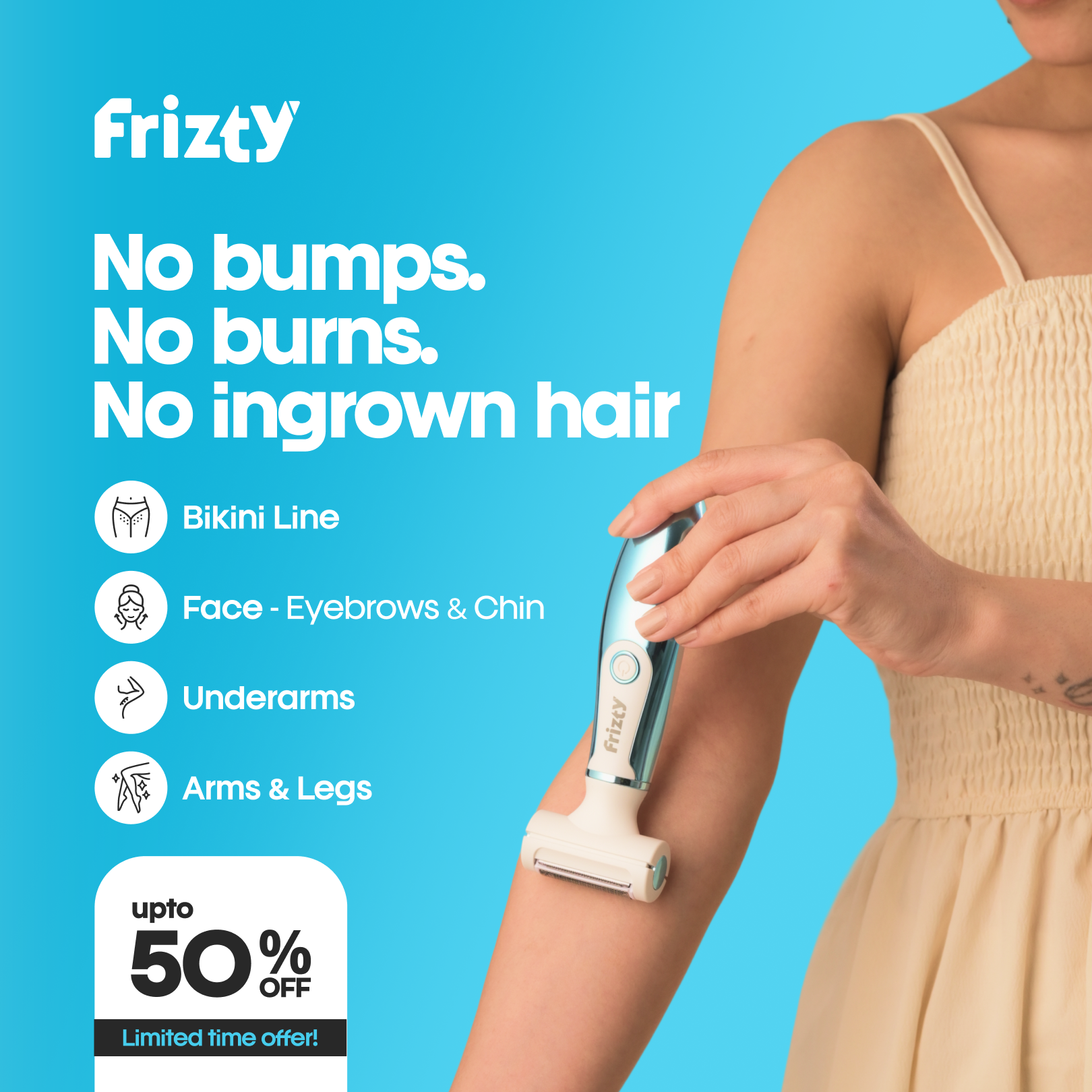 Face & Body Hair Trimmer for Women | 4 Heads- Bikini & Body Shaver, Face & Eyebrow, Nose and Ear Trimmer | Rechargeable