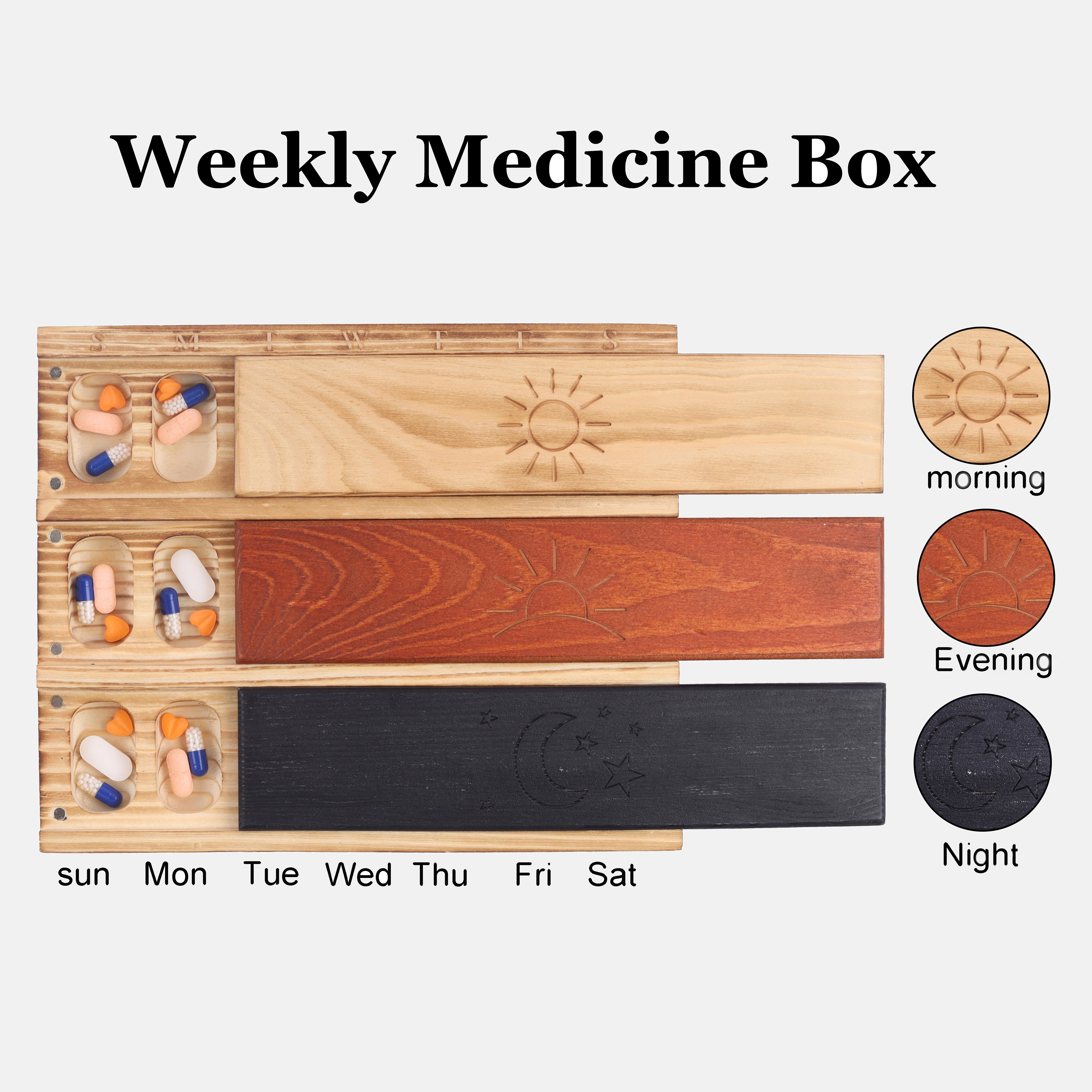 Natural Wooden pill box